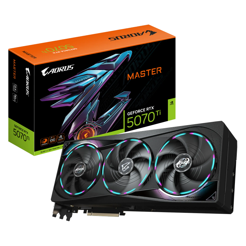 GIGABYTE nVidia GeForce RTX 5070Ti AORUS MASTER - 16GB GDDR7 HDMIx1/DPx3