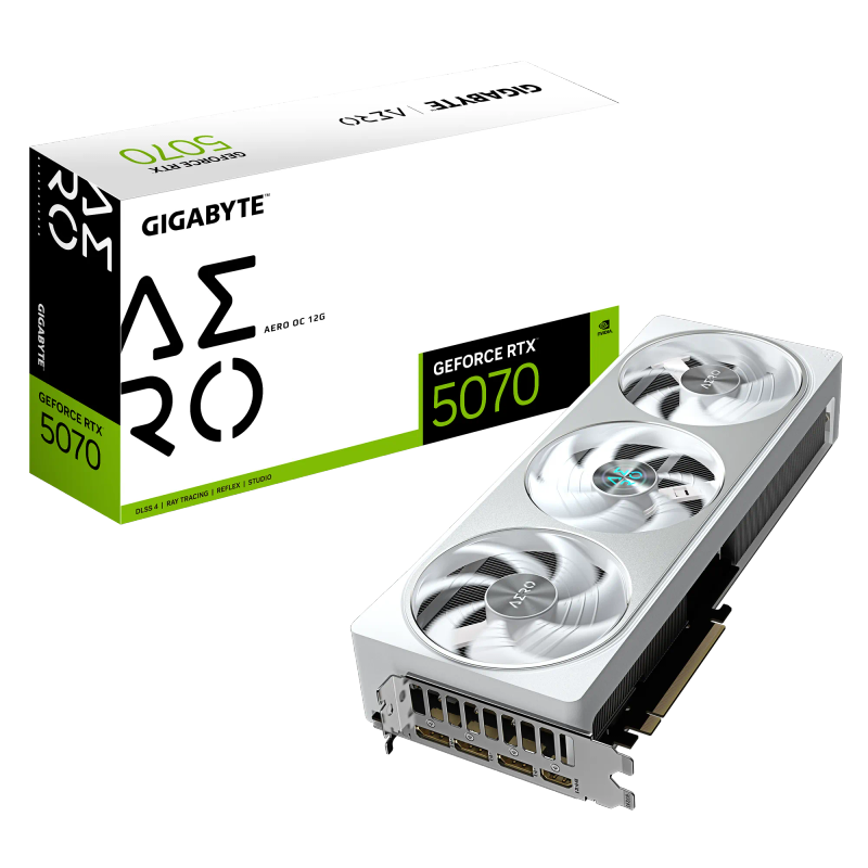 GIGABYTE nVidia GeForce RTX 5070 AERO OC - 12GB GDDR7 HDMIx1/DPx3