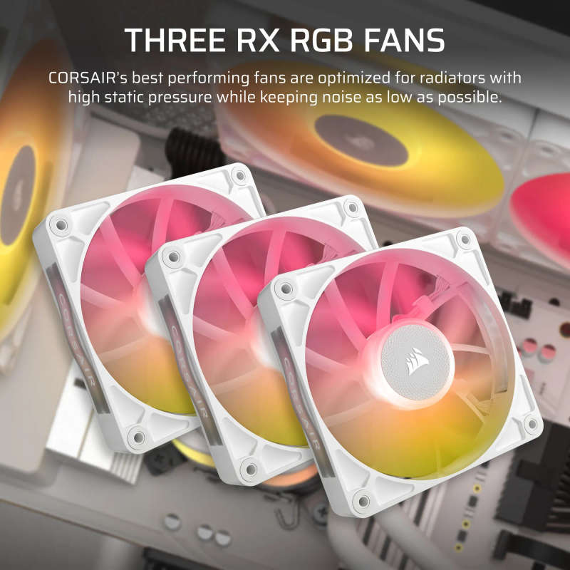 Corsair iCUE LINK TITAN 360 RX RGB Liquid CPU Cooler - White  RX120 RGB Fans  Fits Intel® ...