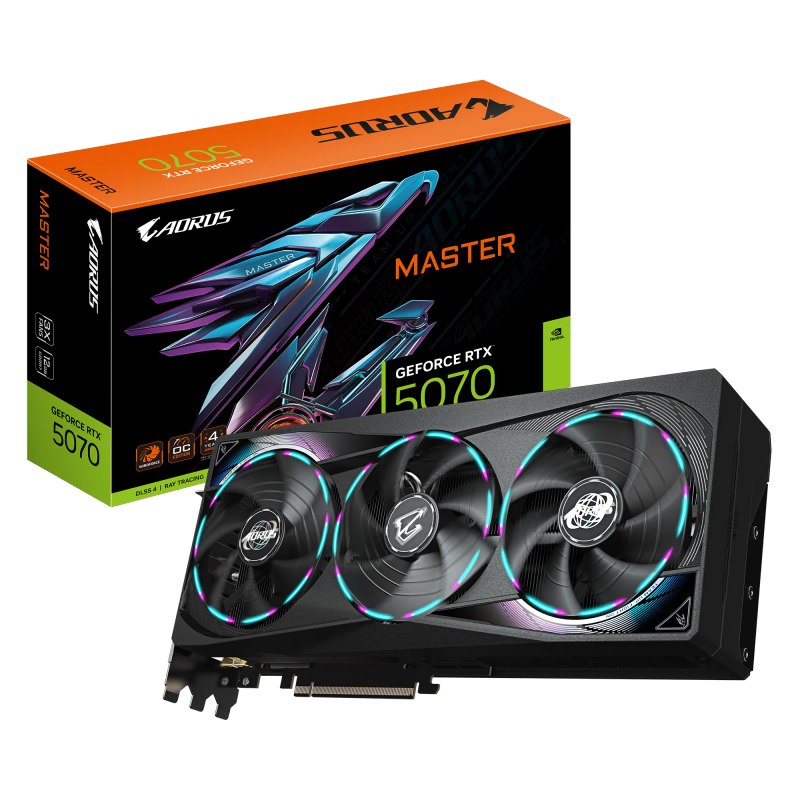 GIGABYTE nVidia GeForce RTX 5070 AORUS MASTER - 12GB GDDR7 HDMIx1/DPx3