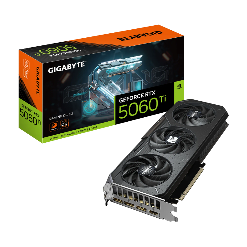 GIGABYTE nVidia GeForce RTX 5060Ti GAMING OC 8GB - 8GB GDDR7; 128-Bit Memory Bus; 1x HDMI; 3x Dis...