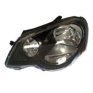 2010- VW POLO VIVO 10- Headlamp / HeadLight Front Passenger Side Black 6 PIN MANU