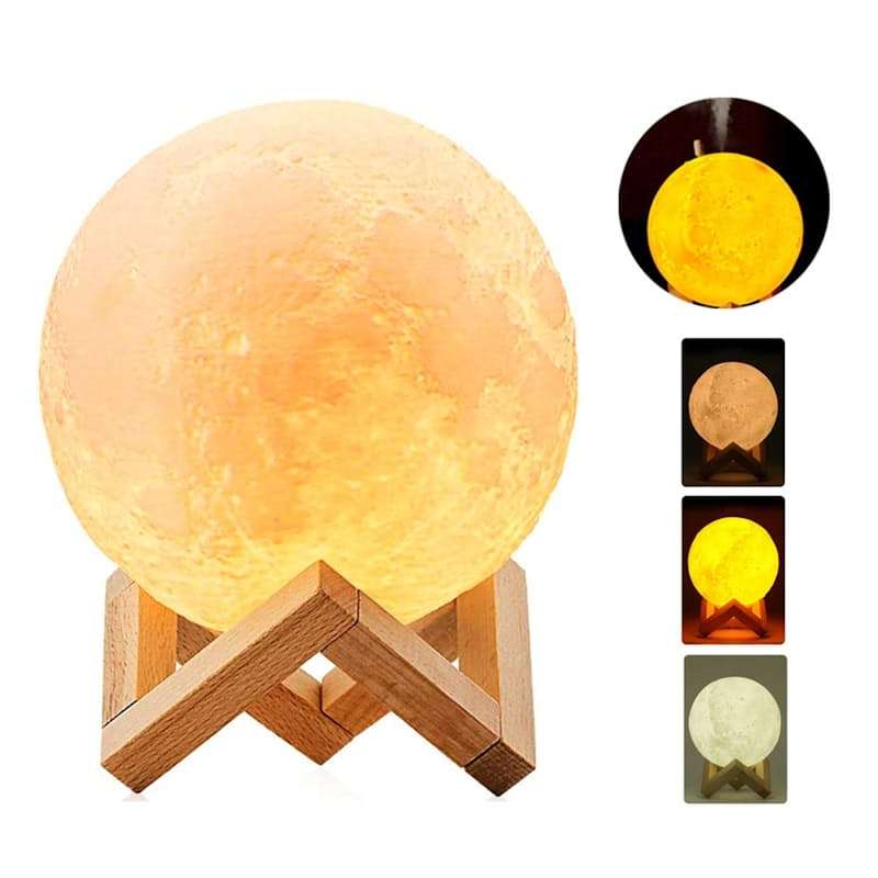Air Humidifier 3D Moon Lamp Aroma Essential Oil Diffuser Air Purifier Mist Maker