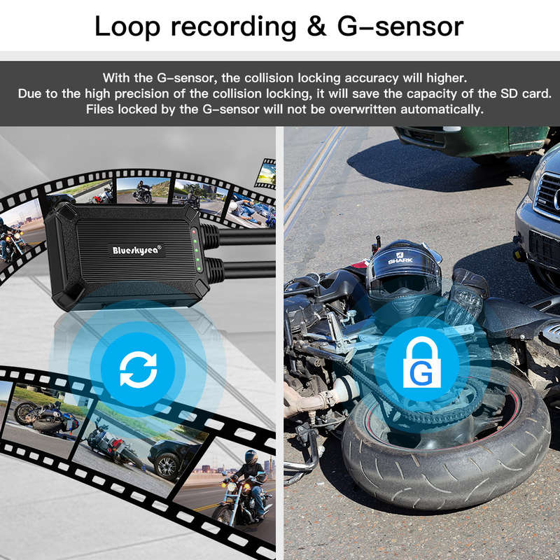 Dual Channel 1080p HD Motorcycle DashCam - B1M