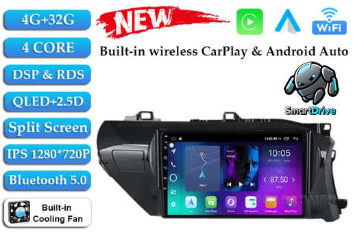 Toyota Hilux AN120 (2015 to 2020) Android Navigation Infotainment Radio System