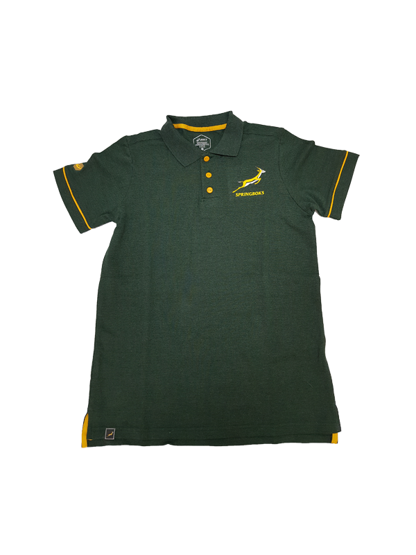 Golf Shirt Mens Springbok Fan Green - Xxl