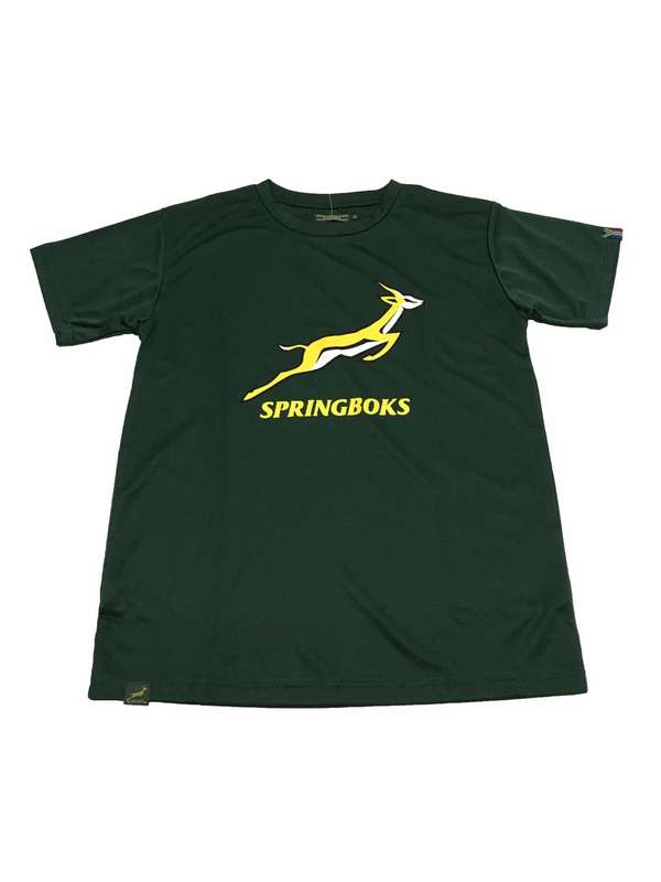 T Shirt Kids Springbok Poly Printed Green - 6-7
