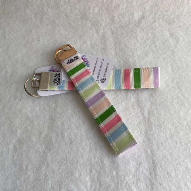 Key Fob - Pastel Candy Stripes