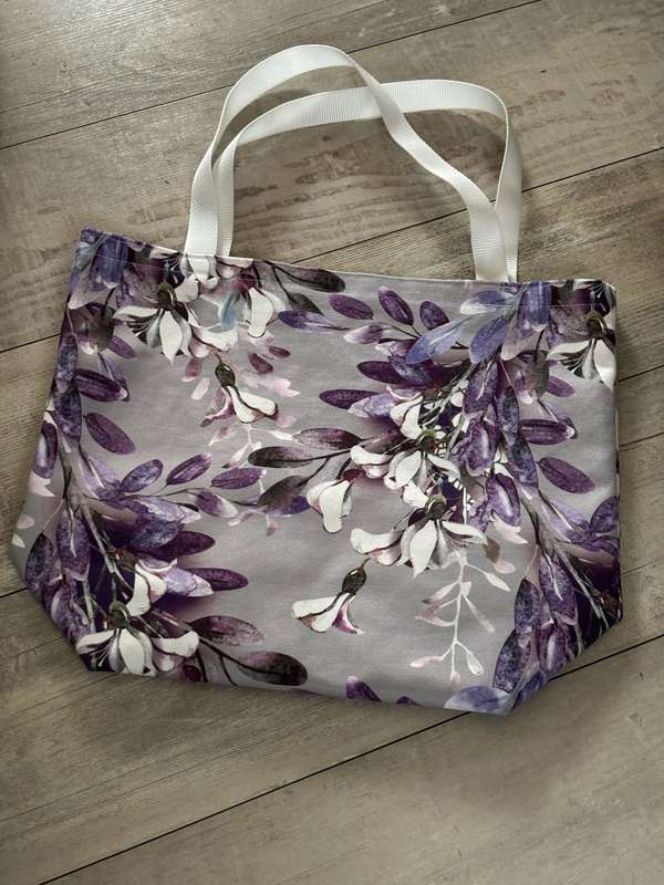 Purple Floral Shopping Bag