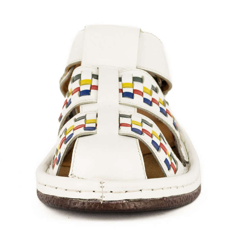 OMEGA X SJAVA COLLAB WHITE/BLUE/YELLOW LEATHER SANDAL