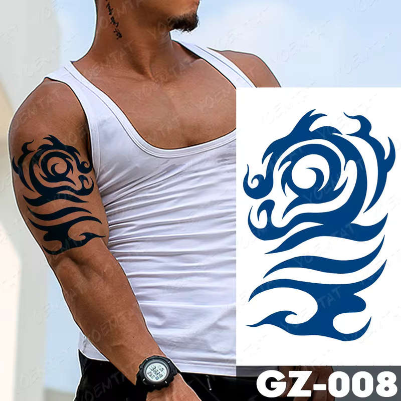 Tribal Ocean Wave Temporary Tattoo