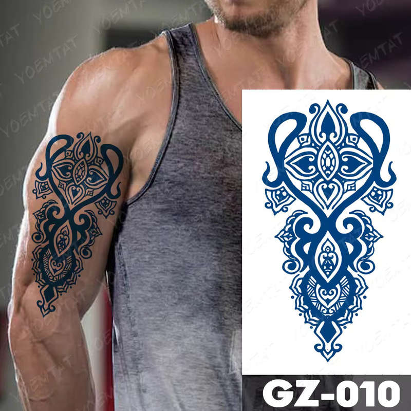 Symmetrical Tribal Flair Temporary Tattoo