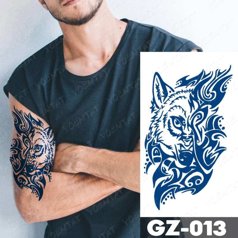 Mystical Wolf Tribal Temporary Tattoo
