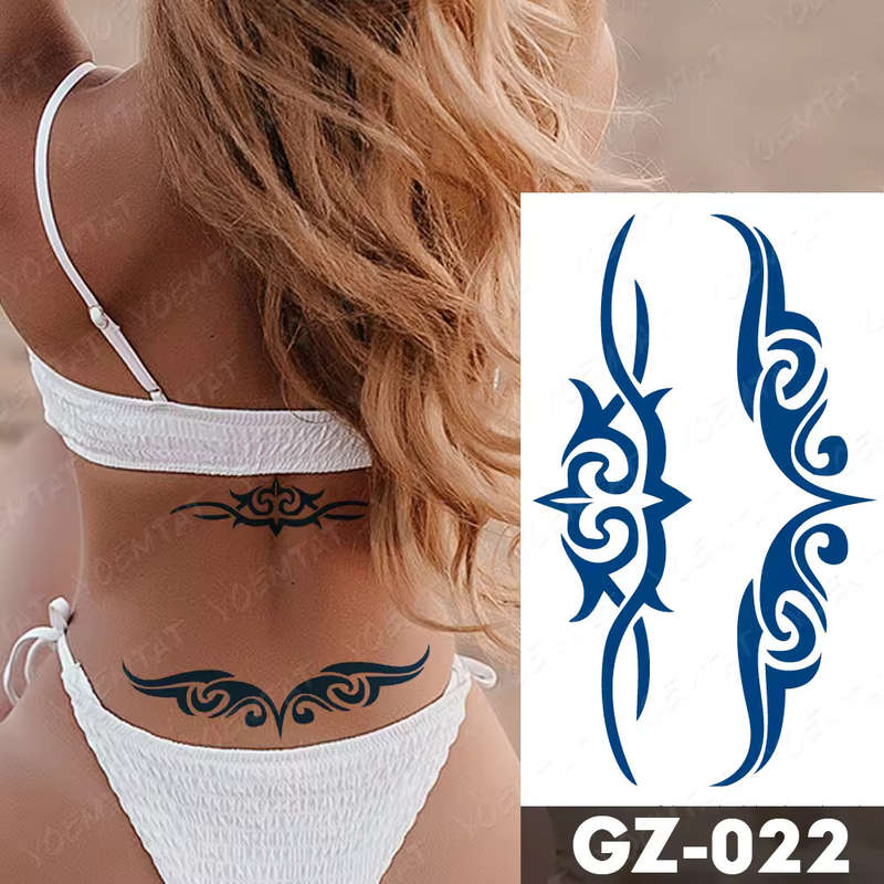 Serene Swirls Backpiece Temporary Tattoo
