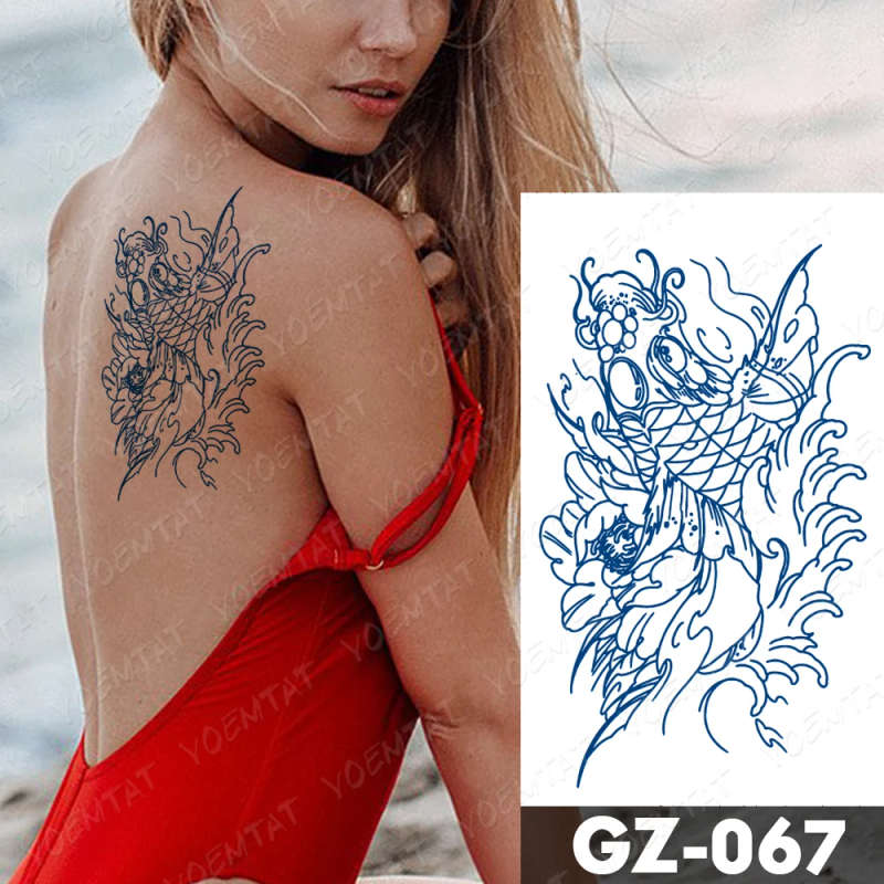 Enchanting Floral Koi Tattoo