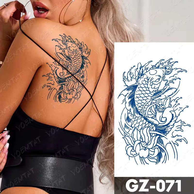 Prosperous Koi and Coin Tattoo