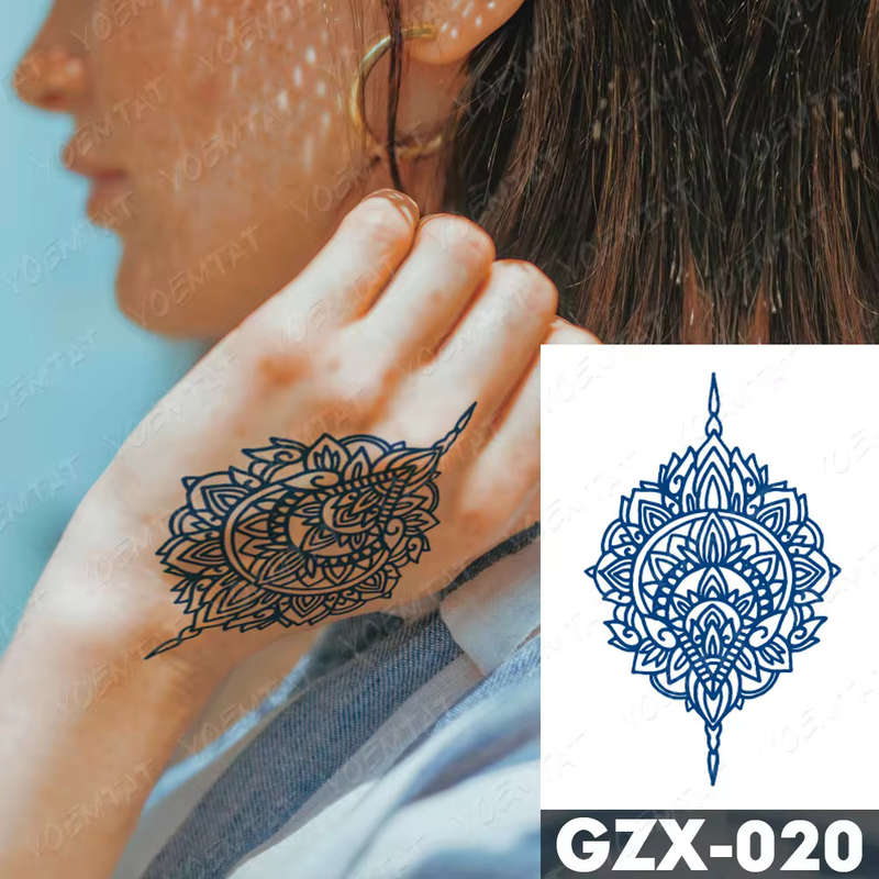 Blue Mandala Temporary Tattoo