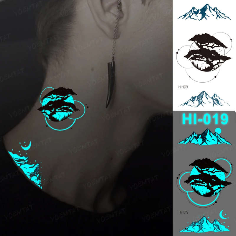 Midnight Mountain Glow-In-The-Dark Temporary Tattoo