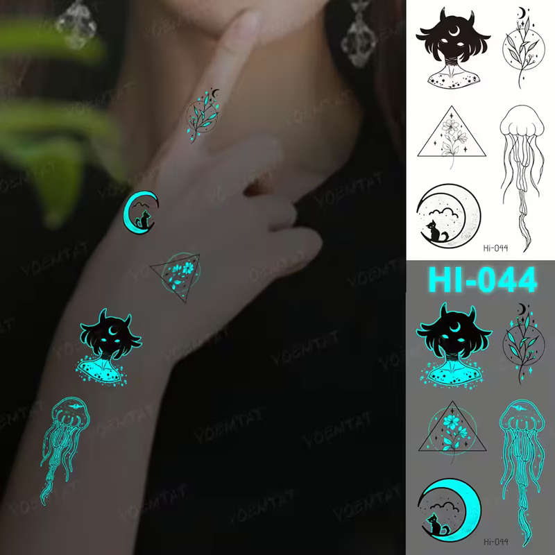 Celestial Charming Creatures Glow-In-The-Dark Temporary Tattoos