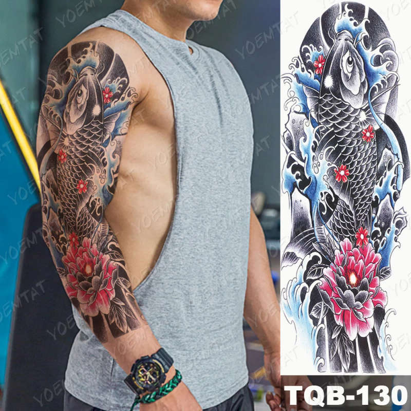 Serene Koi Tattoo Sleeve