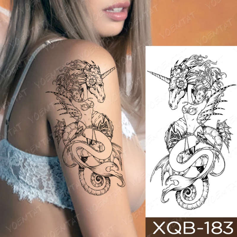 Mystical Mermaid & Unicorn Starfish Tattoo