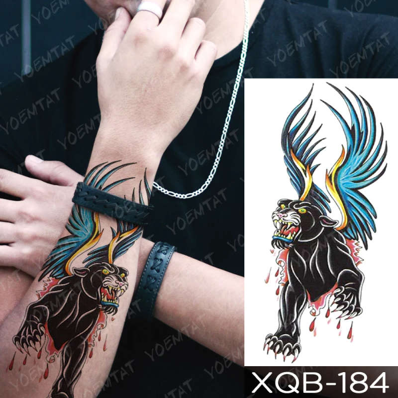 Fierce Mythical Panther Temporary Tattoo