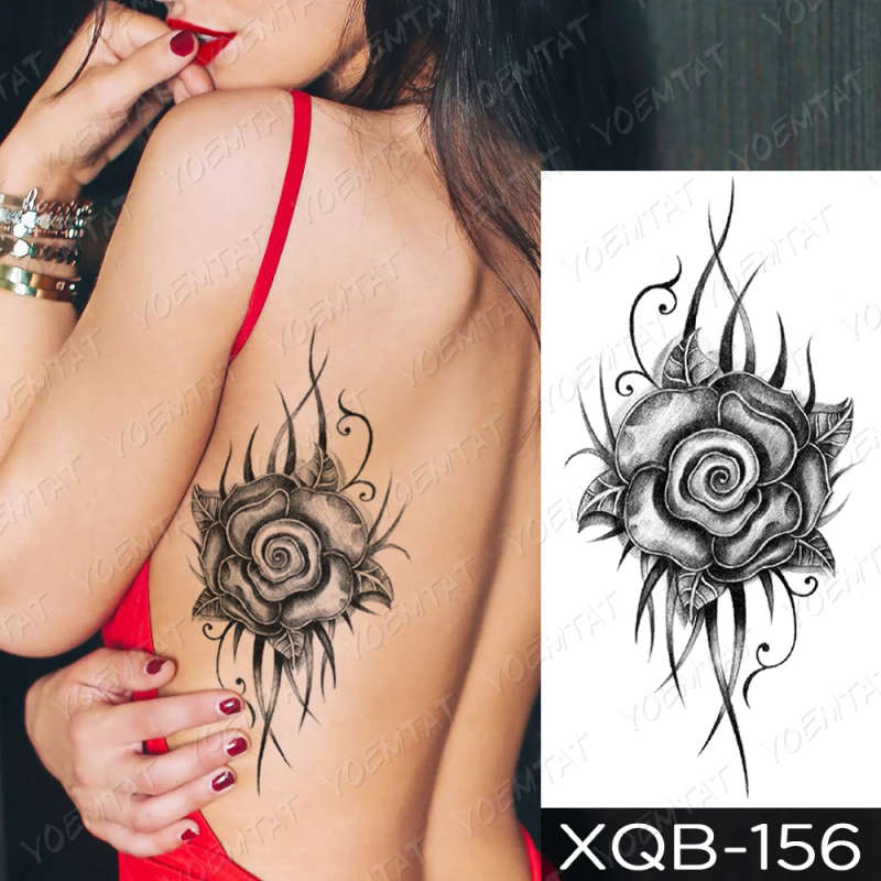 Baroque Rose Whispers Temporary Tattoo