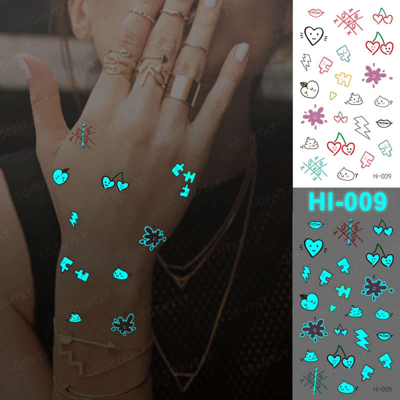 Cute Charms Glow-In-The-Dark Temporary Tattoos