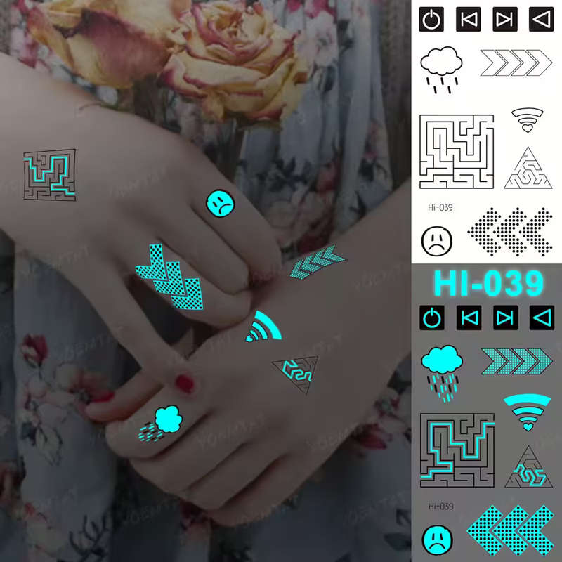 Hidden Maze Glow-In-The-Dark Temporary Tattoos