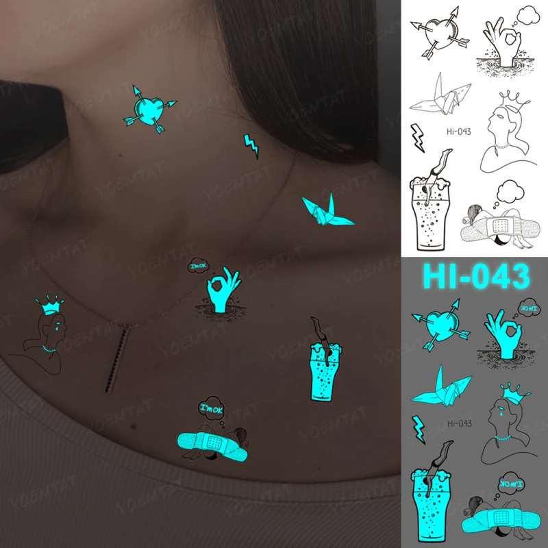 Im OK 2 Glow-In-The-Dark Temporary Tattoos