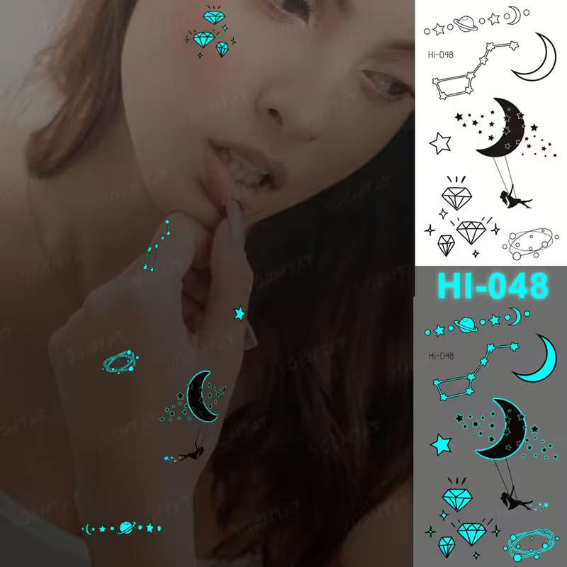 Celestial Dreams Glow-In-The-Dark Temporary Tattoos