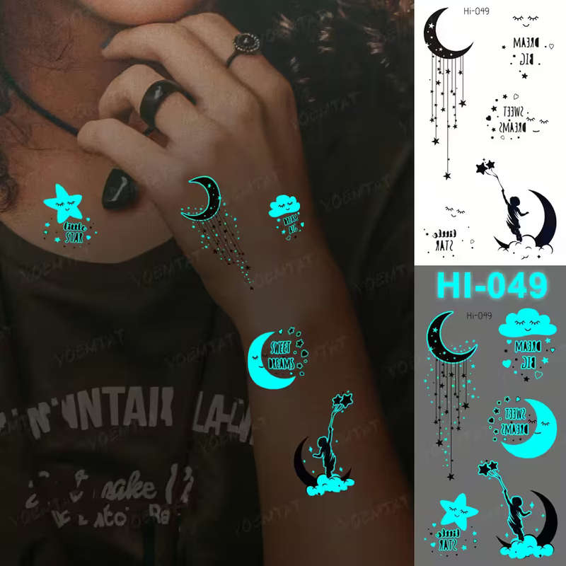 Dream Big Glow-In-The-Dark Temporary Tattoos