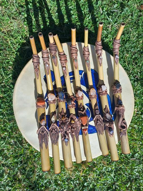 Large Tepi made from Bamboo with clay faces