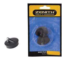 "Basin-Plug Rubber 2pce Black - 6 Pack"