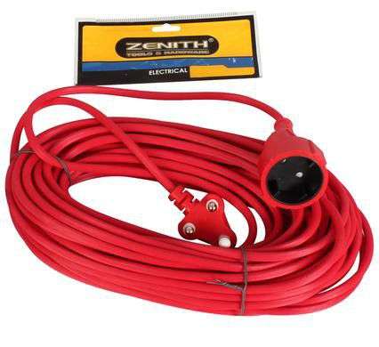 "Zenith Heavy Duty Extension Cord For Lawnmower - 20m - 2 Pack"