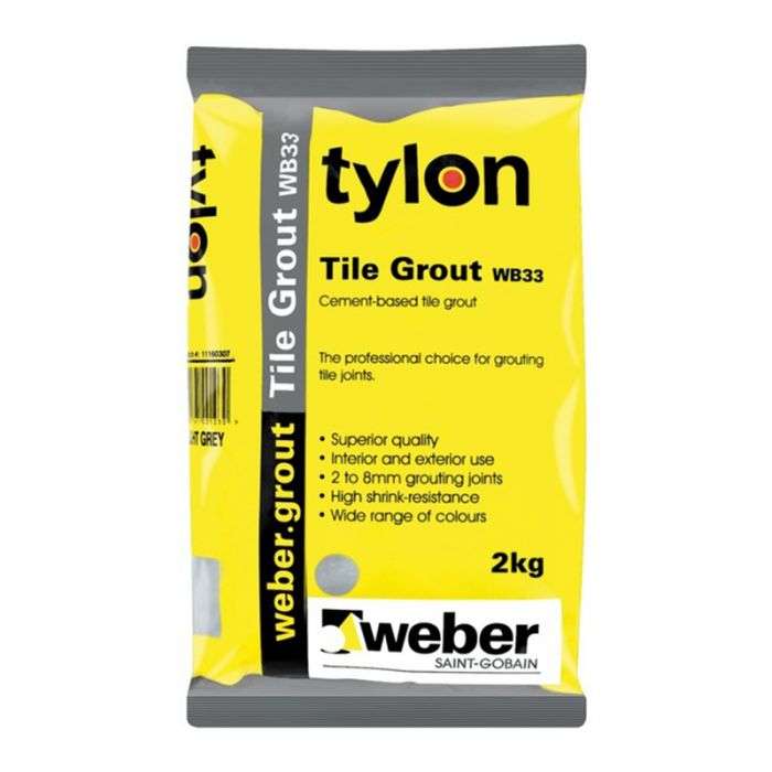 Bulk Pack 2 x Tylon Tile Grout - 2kg - Light Grey