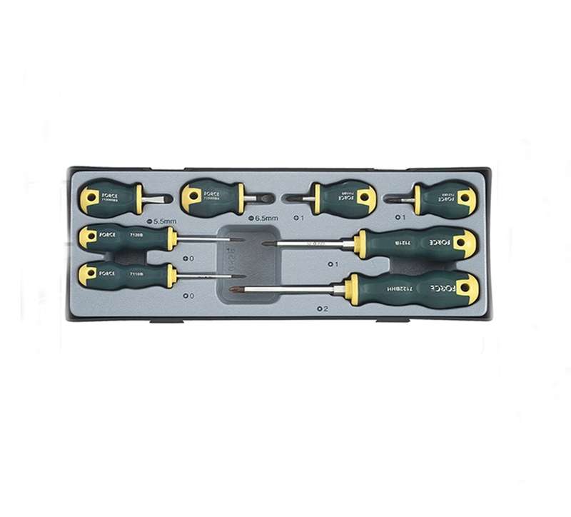 Force - 8 Piece Sdriver Set Antislip 2Xslot;2Xphil;4Xpoz