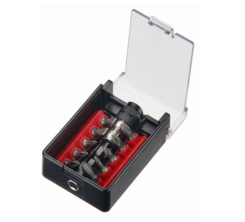 Force - 1/4 Dr 11 Piece Bit Set Ph;Pz;Slot Magnetic Holder