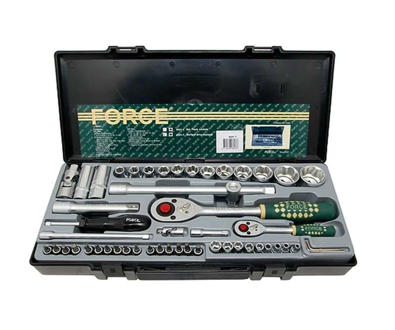 Force - 1/4&1/2 Dr 54 Piece Socket 4-11mm Hex Star Slot 10-32mm