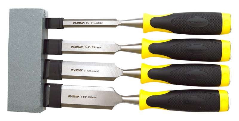 Deamark - 4 Piece Chisel Set With Sharpening Stone Sa-Chi001 - 2 Pack