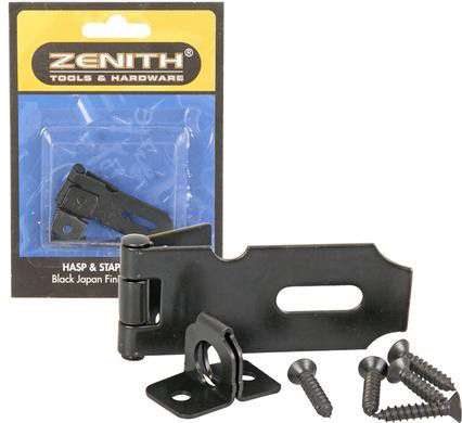 "Zenith Hasp + Staple Bj Safety + Screw - 50mm - 6 Pack"
