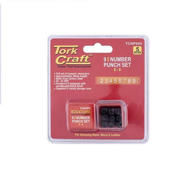 Tork Craft - Number Punch Set 5mm (0-9mm) Black Finish - 2 Pack
