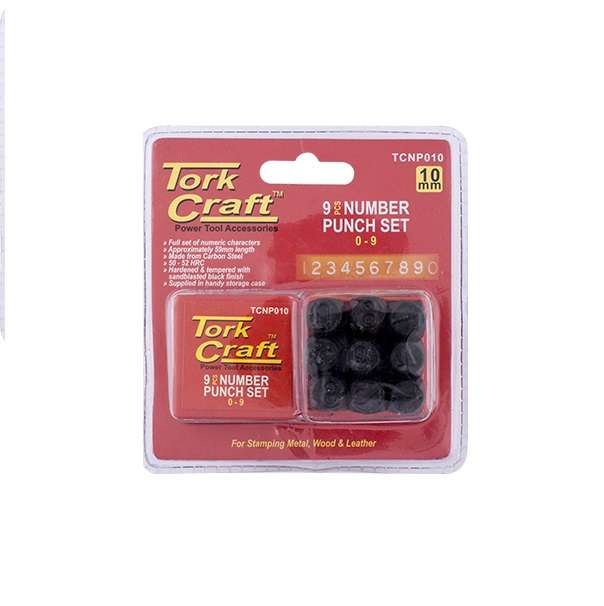 Tork Craft - Number Punch Set 10mm (0-9mm) Black Finish - 2 Pack