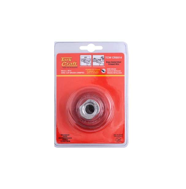 Tork Craft - Wire Cup Brush Crimped 60mmxm14 Blister - 2 Pack