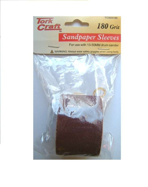Tork Craft - Sanding Drum Repl. Sleeves 180Gr. 5/Pk Set - 2 Pack