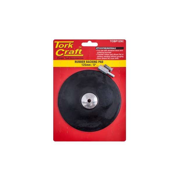Tork Craft - Backing Pad Rubber 125mm W/Arbor - 2 Pack