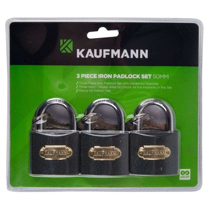 Kaufmann - Steel Lock Set 3 Piece 50mm