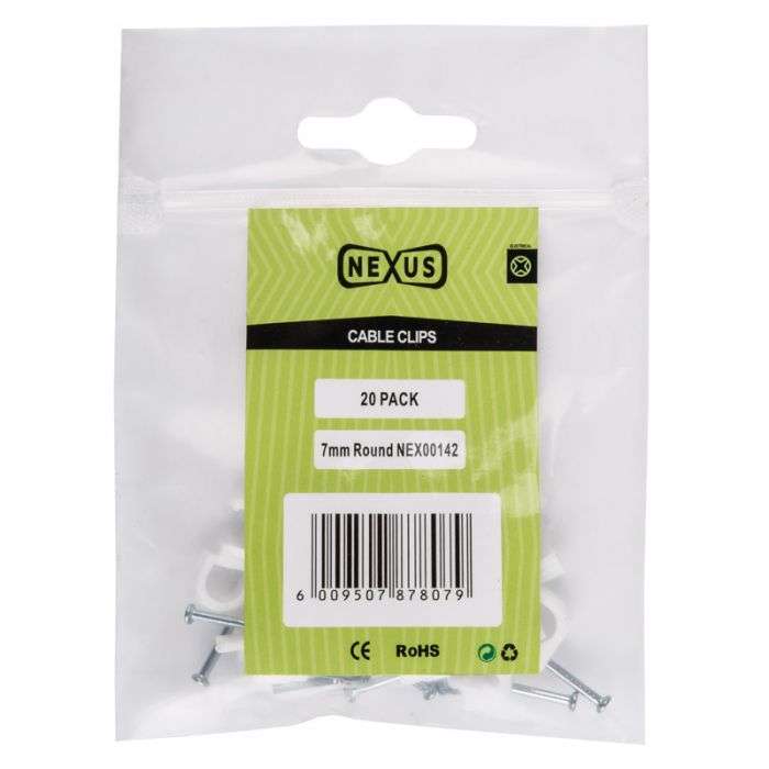 "Nexus - Cable Saddle Round 8mm 20 - 40 Pack"