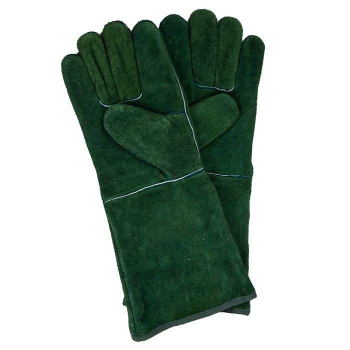 Strike-Arc - Leather Welding Glove Elbow Grey/Green - 2 Pack