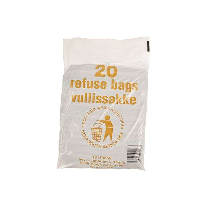 Refuse Bag For 120L Drum 20 Pack -  Black